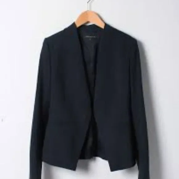 Armani exchange black collarless blazer - Picture 1 of 5